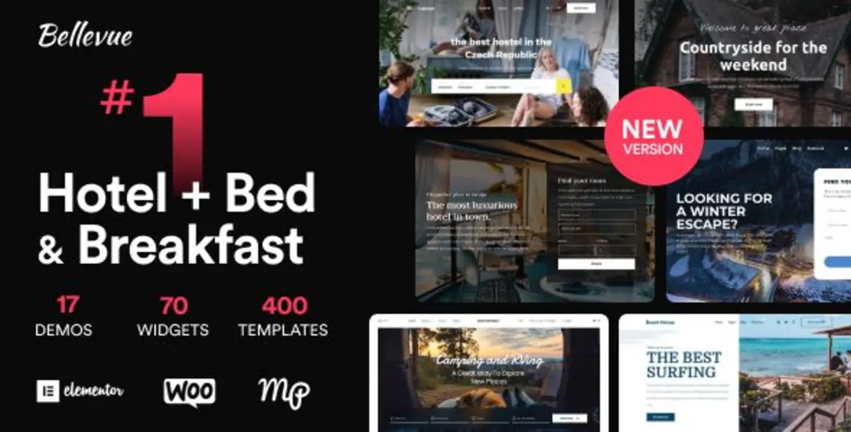 Bellevue  – Hotel + Bed and Breakfast Booking Calendar Themes