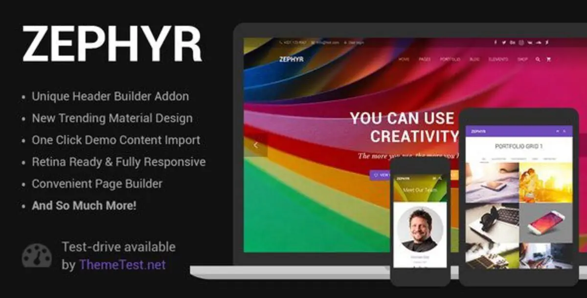 Zephyr – Material Design WordPress Themes 1